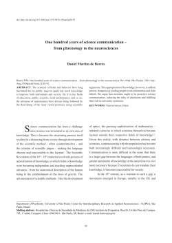 One hundred years of science communication &ndash; from
