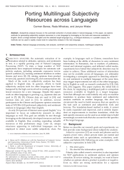Porting Multilingual Subjectivity Resources across Languages