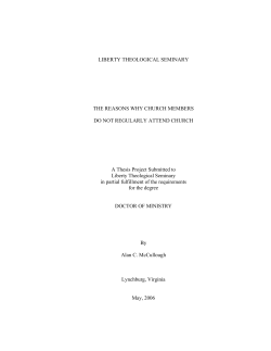 LIBERTY THEOLOGICAL SEMINARY THE REASONS WHY
