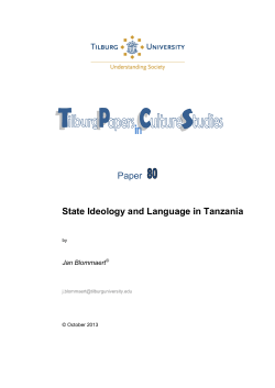 Paper State Ideology and Language in Tanzania
