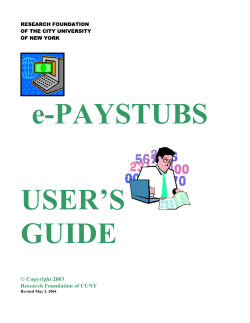 e-PAYSTUBS USER`S GUIDE - Research Foundation of CUNY