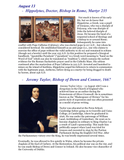 August 1 - The Anglican Parish of French Village