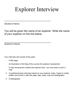 Explorer Interview