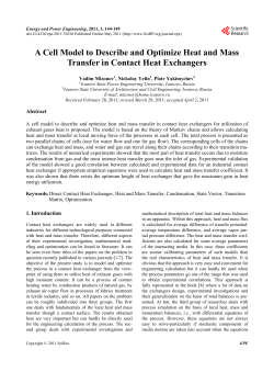 A Cell Model to Describe and Optimize Heat and Mass Transfer in