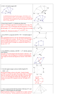 1. If AB = 48, find the length of BF 2. Given Circle S with TV = 8, find