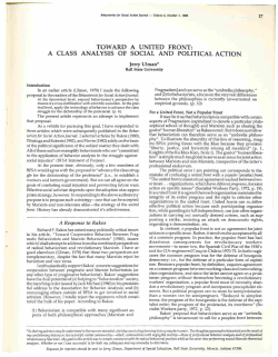 toward a united front: a class analysis of social and
