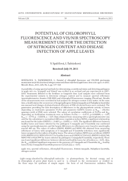 POTENTIAL OF CHLOROPHYLL FLUORESCENCE AND VIS/NIR