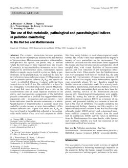 The use of fish metabolic, pathological and parasitological indices in