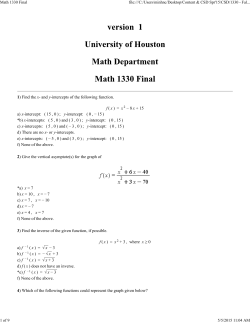 Math 1330 Final