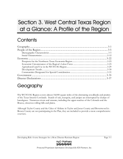 A Profile of the Region - West Central Texas Council of Governments