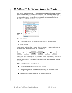 BD CellQuest&trade; Pro Software Acquisition Tutorial