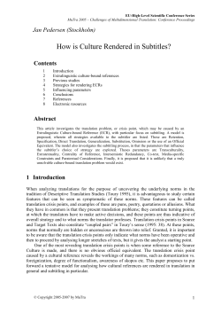 How is Culture Rendered in Subtitles?