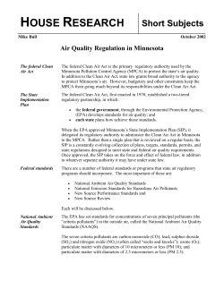 Air Quality Regulation in Minnesota