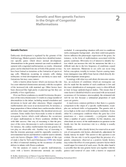 Genetic and Non-genetic Factors in the Origin of Congenital