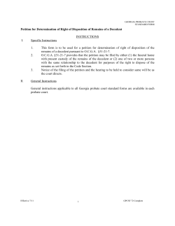 Petition for Determination of Right of Disposition