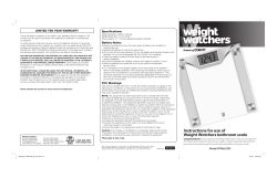 Instructions for use of Weight Watchers bathroom scale tru