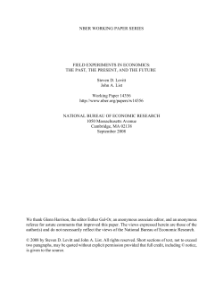 Field Experiments in Economics: The Past, The Present