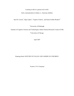 Learning to talk in a gesture-rich world: Early
