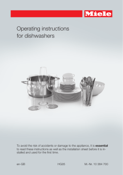 Operating instructions for dishwashers