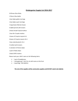 Roxbury Supply List 2016-17 Grade K