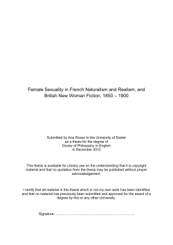 Female Sexuality in French Naturalism and Realism, and British