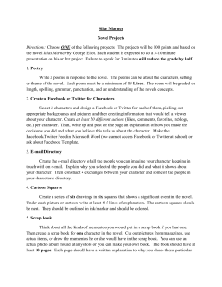 Silas Marner Novel Projects Directions: Choose ONE of the
