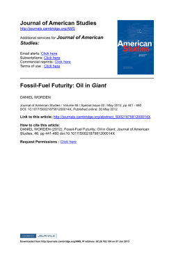 Journal of American Studies FossilFuel Futurity: Oil in Giant