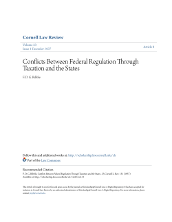 Conflicts Between Federal Regulation Through Taxation and the