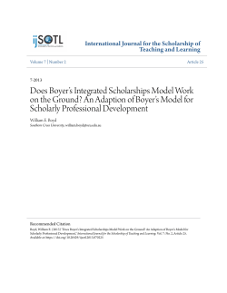 Does Boyer`s Integrated Scholarships Model Work on the Ground