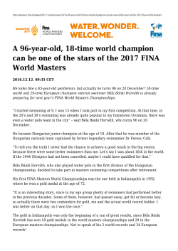 A 96-year-old, 18-time world champion can be one of the stars of the