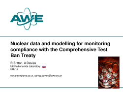 Nuclear data and modelling for monitoring compliance with the
