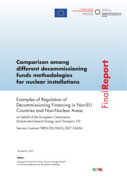 Examples of Regulation of Decommissioning Financing in Non