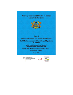 Child Maintenance in Plural Legal Systems in Ghana Institutional