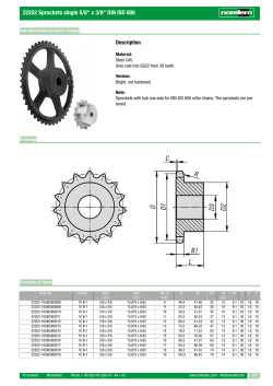 22252 Sprockets single 5/8&ldquo; x 3/8&ldquo; DIN ISO 606