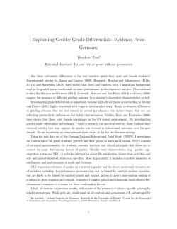 Explaining Gender Grade Differentials: Evidence