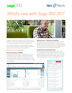 Sage 300 2017 - What`s New