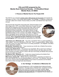 CDs and DVD prepared by the Marble Rock Historical Society