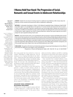 I Wanna Hold Your Hand: The Progression of Social, Romantic and