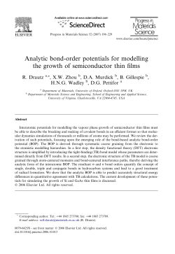 Analytic bond-order potentials for modelling the growth of