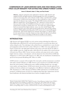 Comparison of Lidar-derived data and high resolution true color