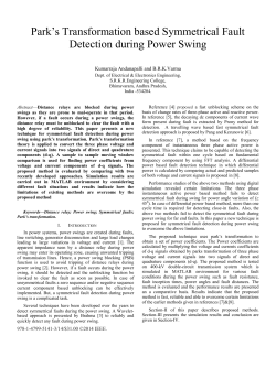 Park`s Transformation based Symmetrical Fault Detection during