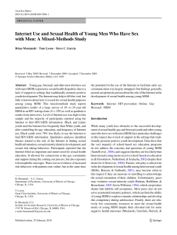 Internet Use and Sexual Health of Young Men