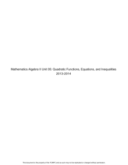 Mathematics Algebra II Unit 05
