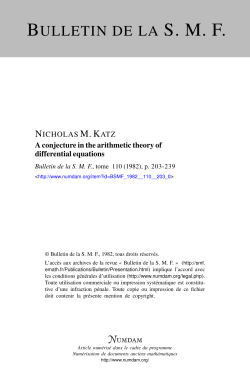 A conjecture in the arithmetic theory of differential