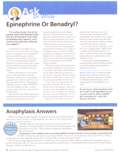 Epinephrine OR Benadryl Article