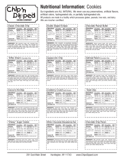 Nutritional Information: Cookies