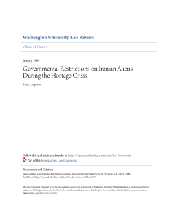 Governmental Restrictions on Iranian Aliens During the Hostage Crisis