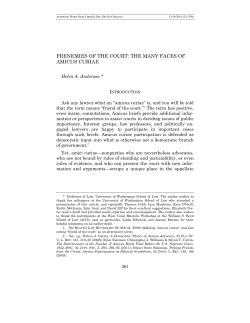 FRENEMIES OF THE COURT: THE MANY FACES OF AMICUS