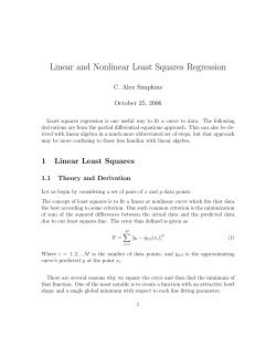 Linear and Nonlinear Least Squares Regression