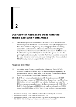 Overview of Australia`s trade with the Middle East and North Africa